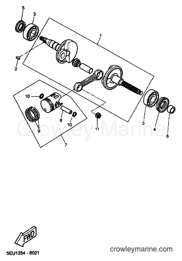 2001 Scooter YH50 - YH50 (5JB6) [030] - CRANKSHAFT & PISTON
