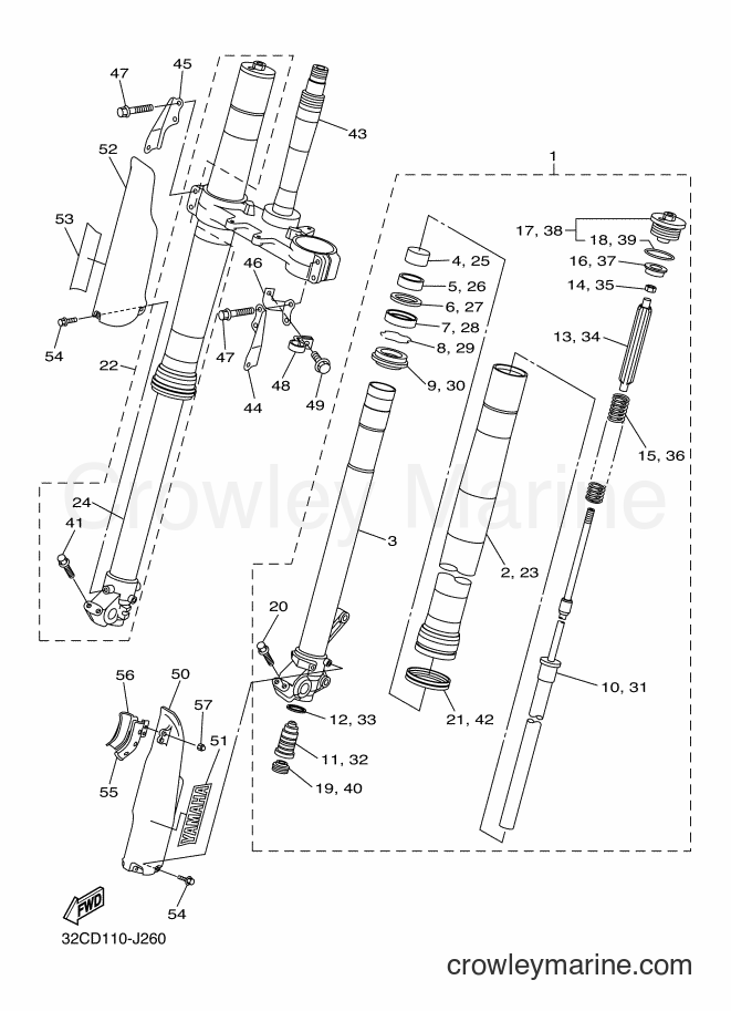 2010 Dirt Bike WR250R - WR250R (32CH) [010] - FRONT FORK