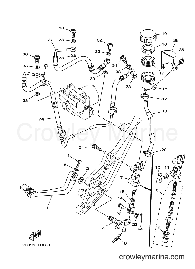 2007 Street Bike TDM900A - TDM900A (2B03) [010] - REAR MASTER CYLINDER