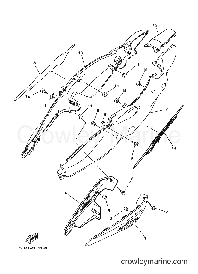 2001 Scooter T105SE - T105SE (5LM1) [010] - SIDE COVER
