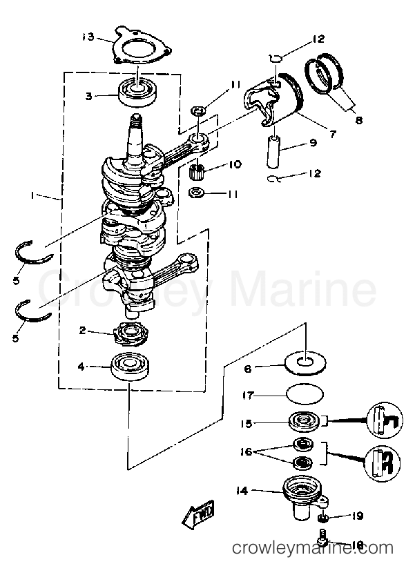 Yamaha Motors P50TLRP - CRANK PISTON