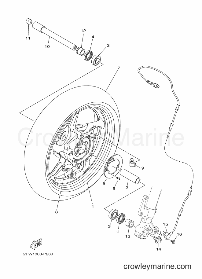 Yamaha Motors XP500 (2PWL) [050] - FRONT WHEEL