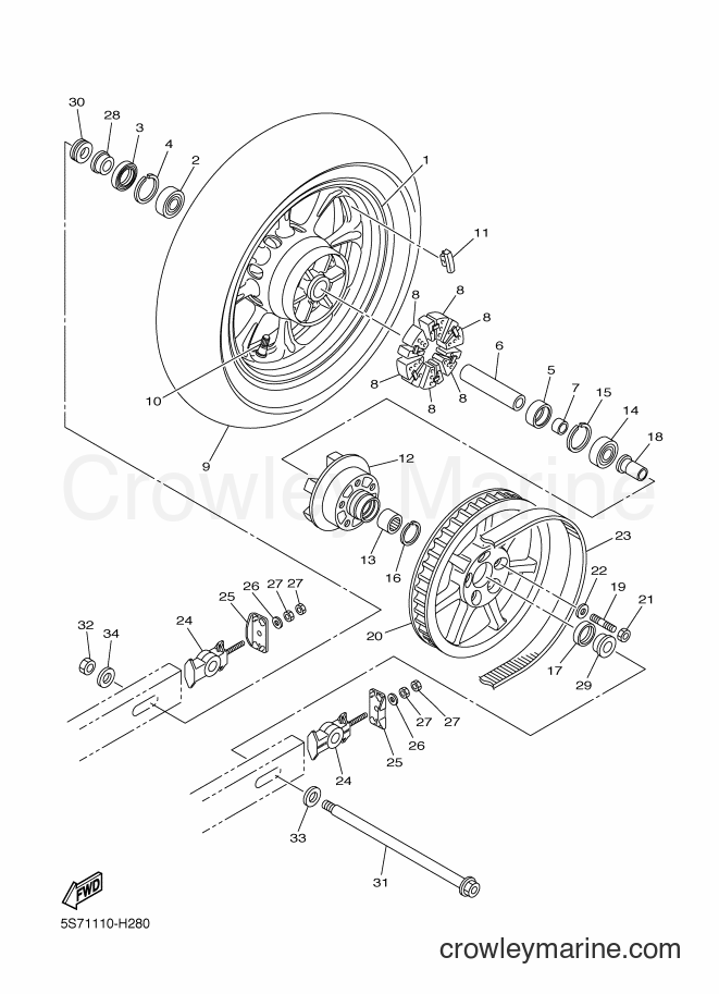 Yamaha Motors XVS950A (5S7C) [010] - REAR WHEEL