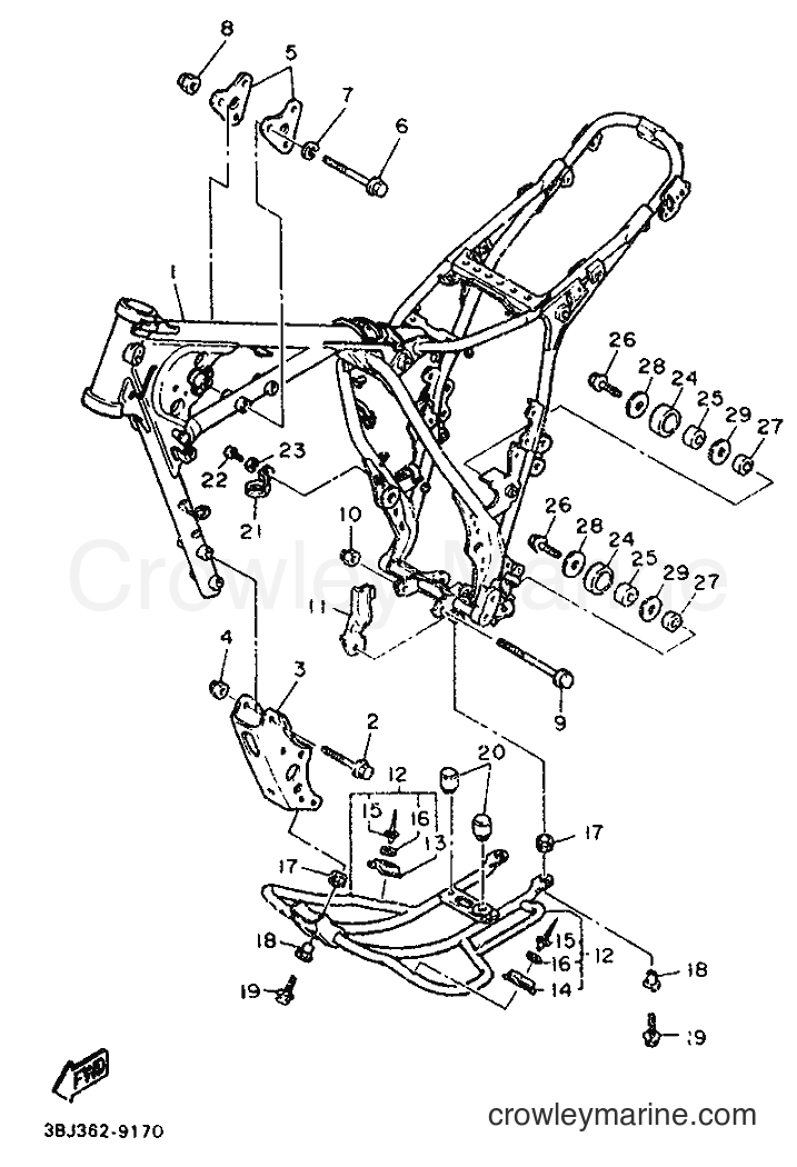 1989 Dirt Bike XT500T - XT500T (3BJ2) [999] - FRAME