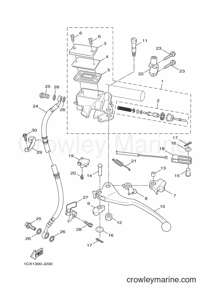 2011 Scooter YW125 - YW125 (1CX1) [050] - FRONT MASTER CYLINDER