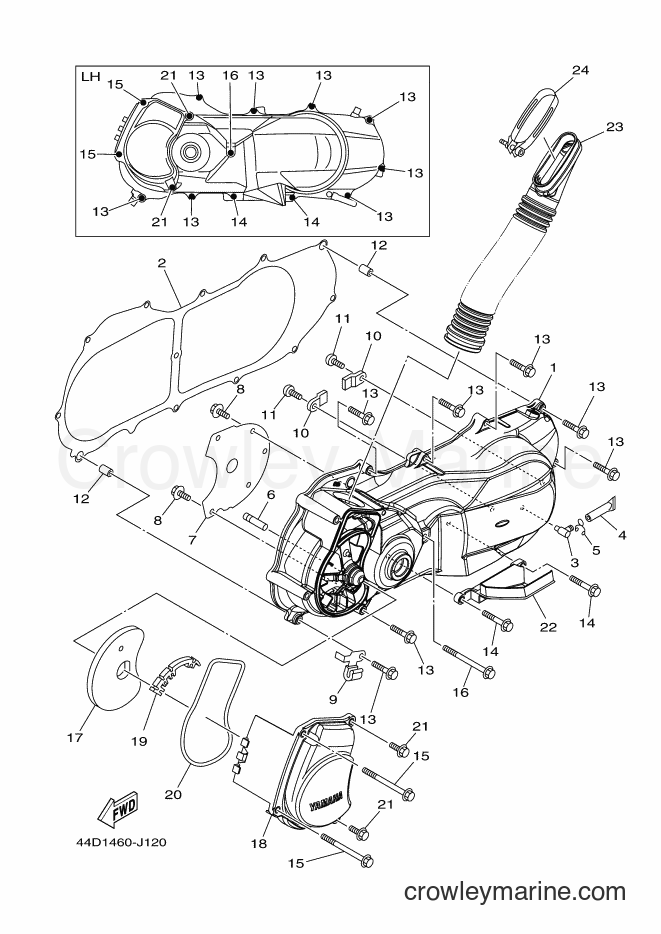 2012 Scooter AL125C - AL125C (44D3) [010] - CRANKCASE COVER 1