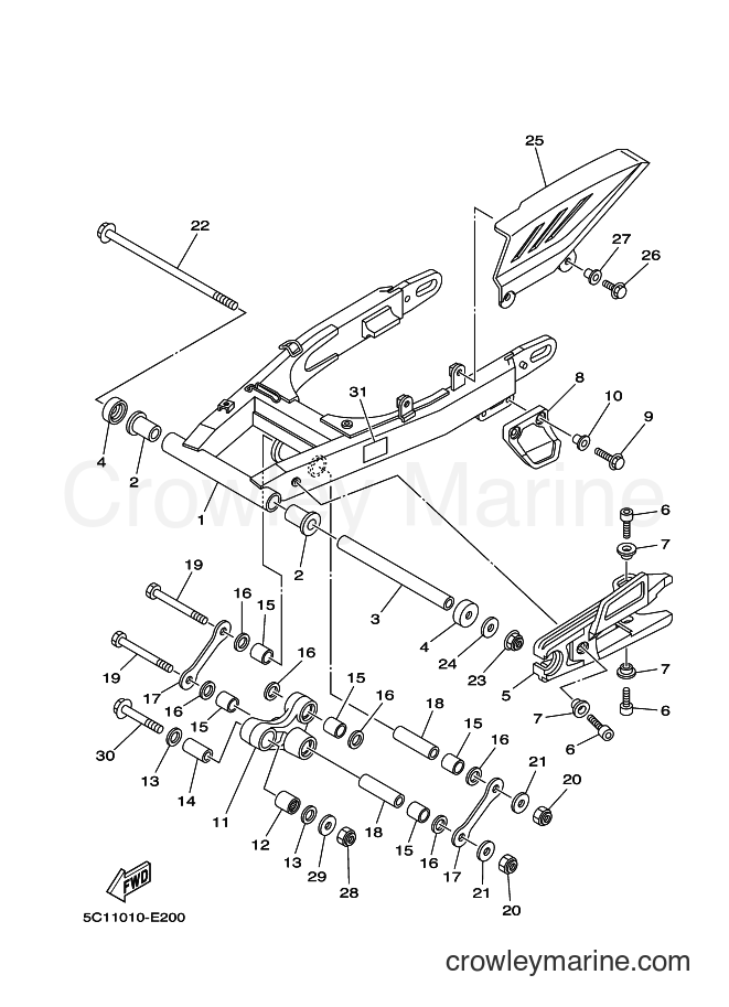 2017 Dirt Bike XT250X - XT250X (5C14) [010] - REAR ARM