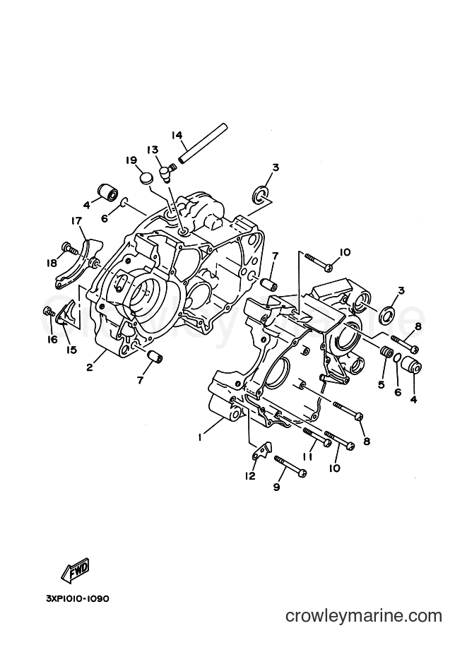1991 Dirt Bike WR200R - WR200R (4BF1) [010] - CRANKCASE