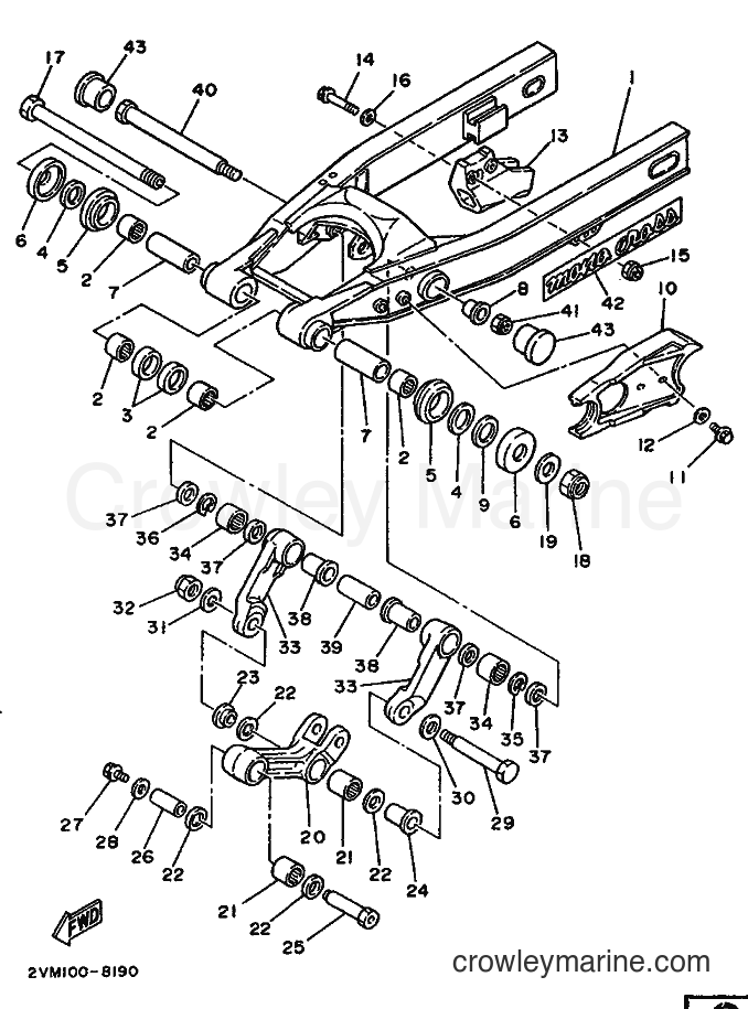 1988 Dirt Bike YZ250 - YZ250 (2VM0) [010] - REAR ARM