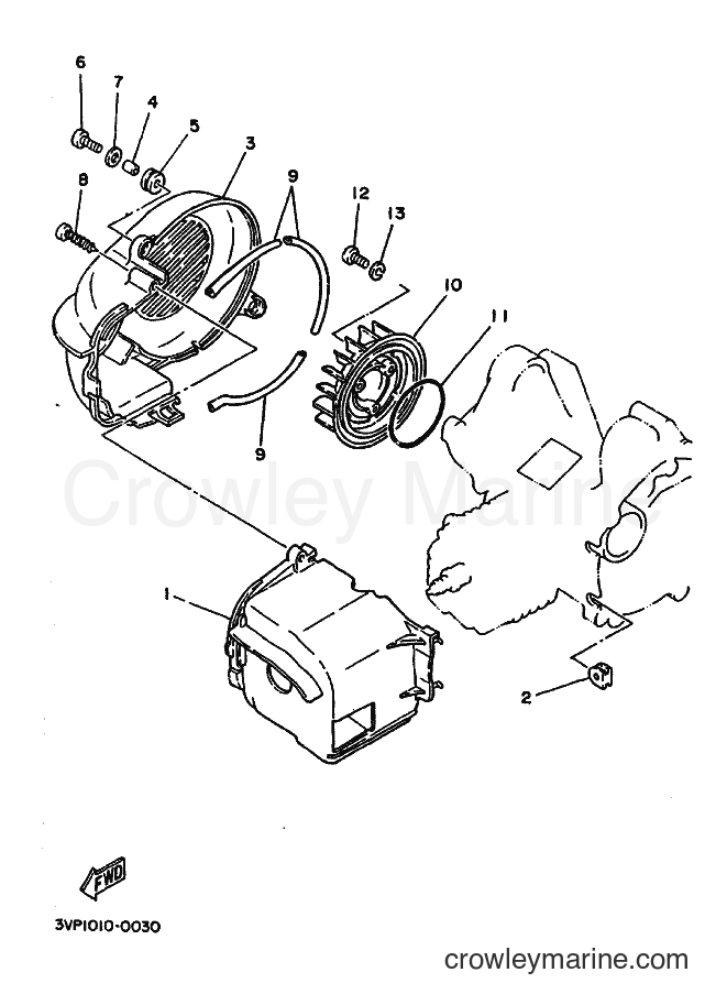 1994 Scooter YE50 - YE50 (4LN2) [010] - AIR SHROUD.FAN