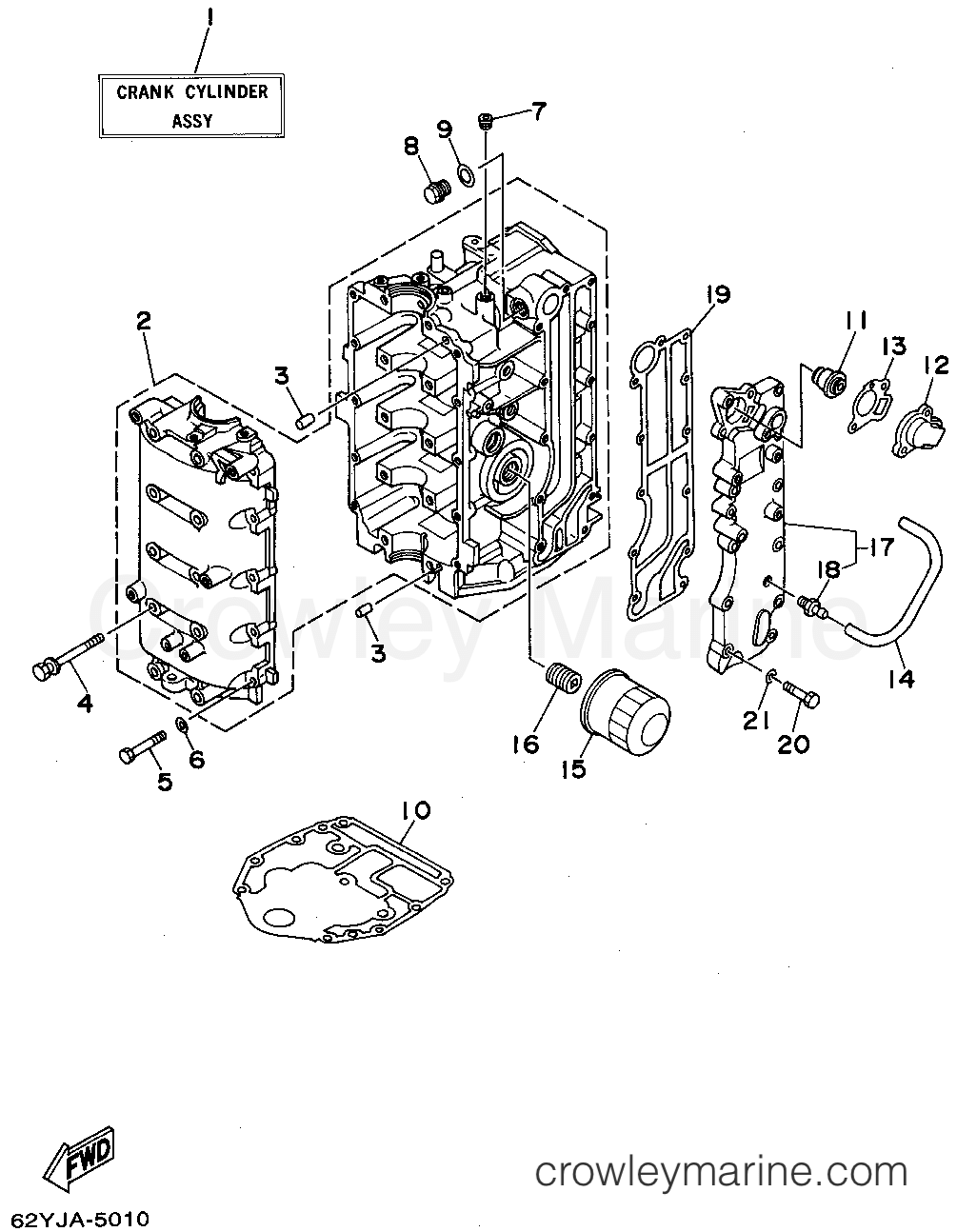 Yamaha Motors F50TLHT - CYLINDER CRANKCASE