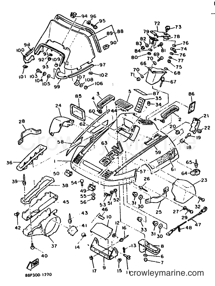 1991 Snowmobile SR540 - SR540 (86P3) [010] - SHROUD & WINDSHIELD