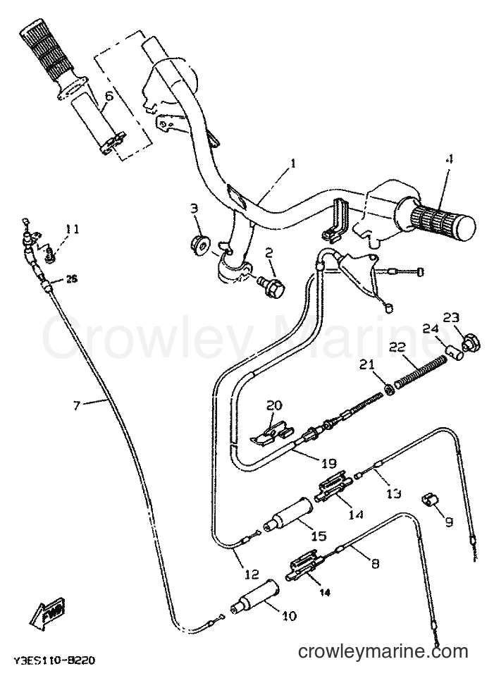 1997 Scooter CW50 - CW50 (4VV9) [999] - STEERING HANDLE & CABLE