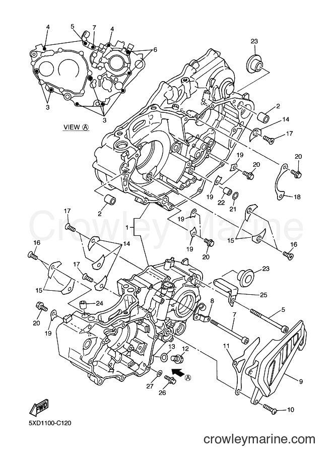 2004 Dirt Bike YZ450F - YZ450F (5XD2) [100] - CRANKCASE