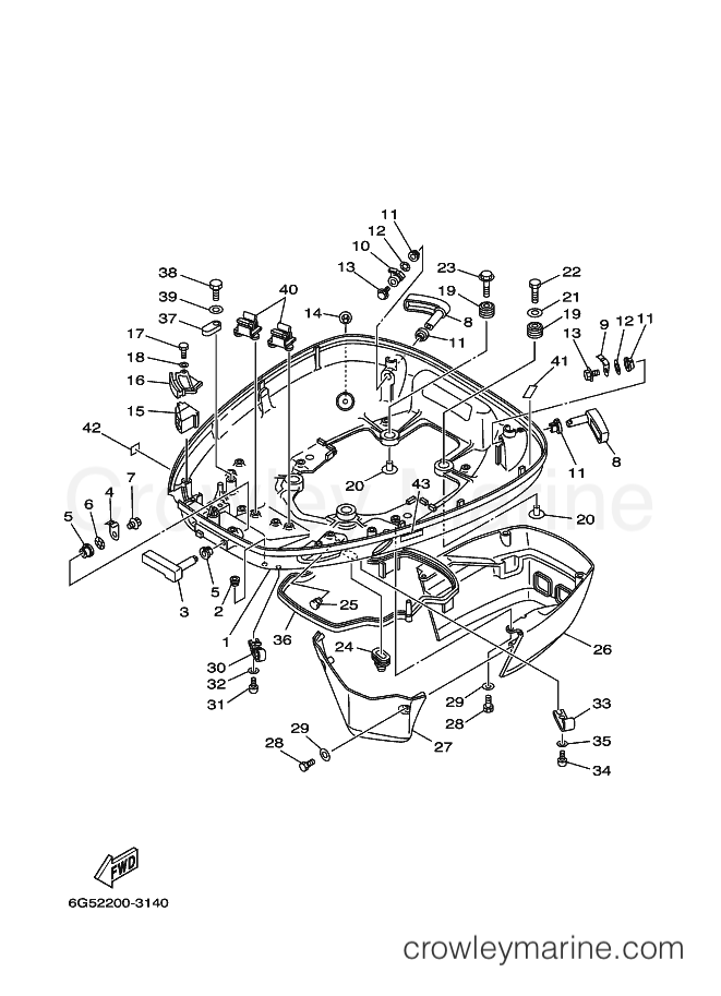 Yamaha Motors 200AETL (60H2) [050] - BOTTOM COWLING