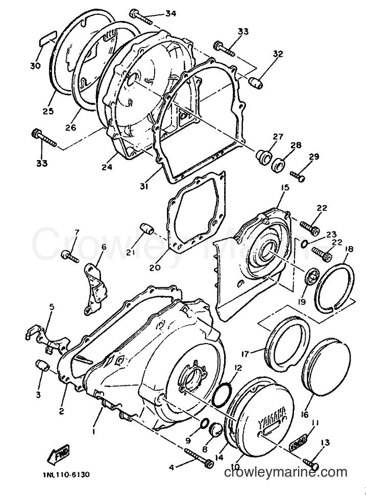 1988 Cruiser XVZ1300 - XVZ1300 (2WU0) [010] - CRANKCASE COVER 1