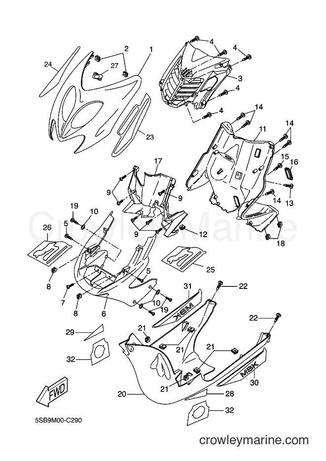 2004 Scooter YQ50L - YQ50L (5SB9) [010] - LEG SHIELD