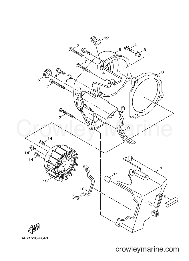 2006 Scooter XC125E - XC125E (4P71) [010] - AIR SHROUD & FAN