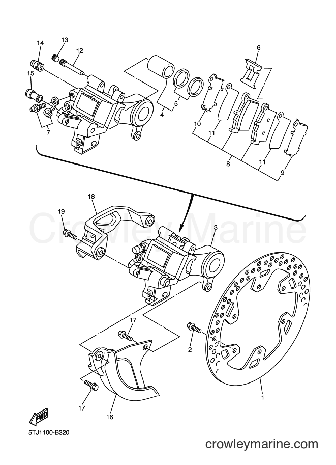 2003 Dirt Bike WR450F - WR450F (5TJ2) [010] - REAR BRAKE CALIPER