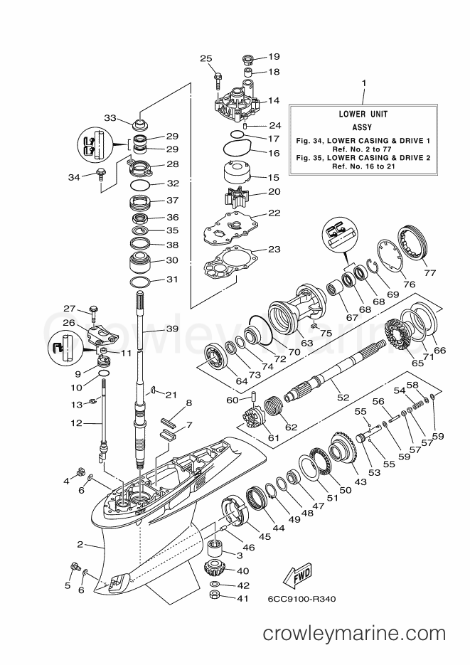 Yamaha Motors VF200A (6CD9) [050] - LOWER CASING & DRIVE 1