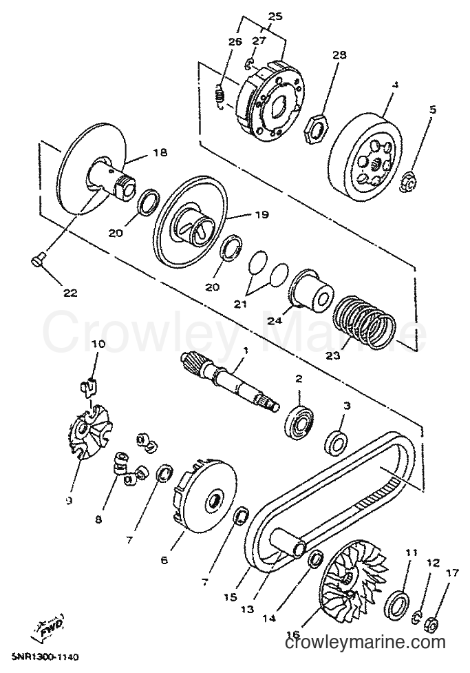2001 Scooter YP150D - YP150D (5NS1) [010] - CLUTCH
