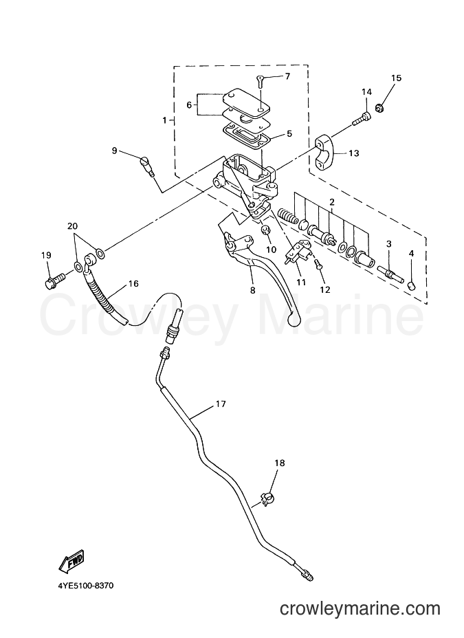 Yamaha Motors XVZ13LT (4YEF) [020] - FRONT MASTER CYLINDER 2