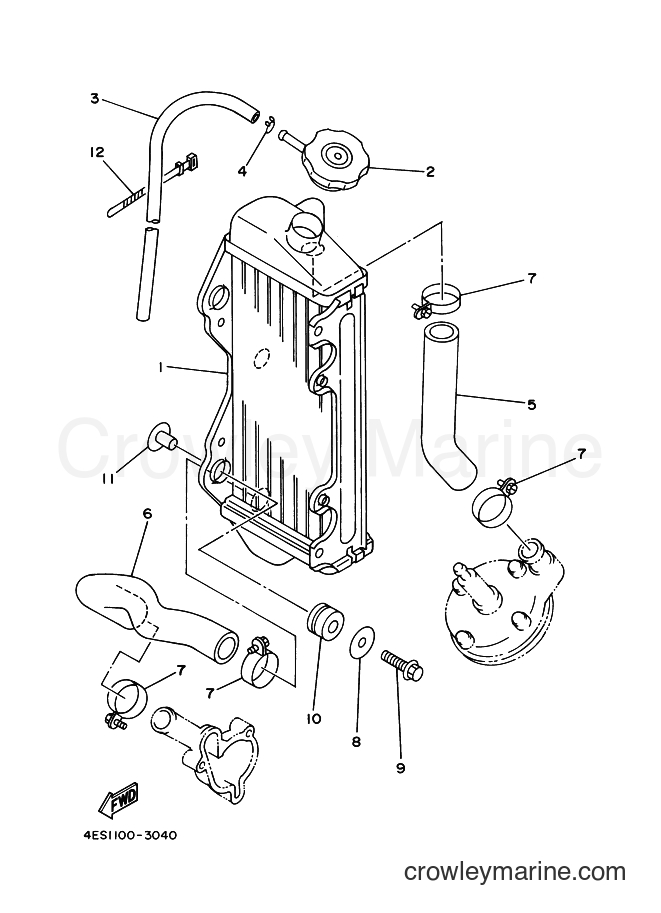 1994 Scooter YZ80LWH - YZ80LWH (4LC3) [999] - RADIATOR & HOSE