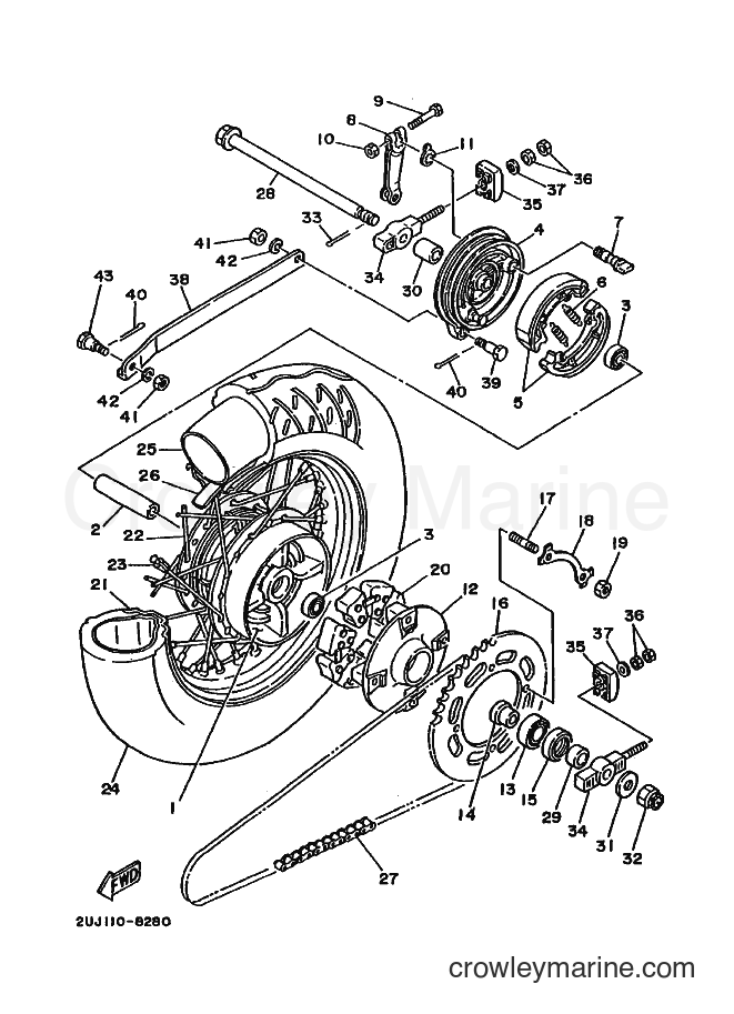 1994 Cruiser XV250 - XV250 (3DN4) [010] - REAR WHEEL
