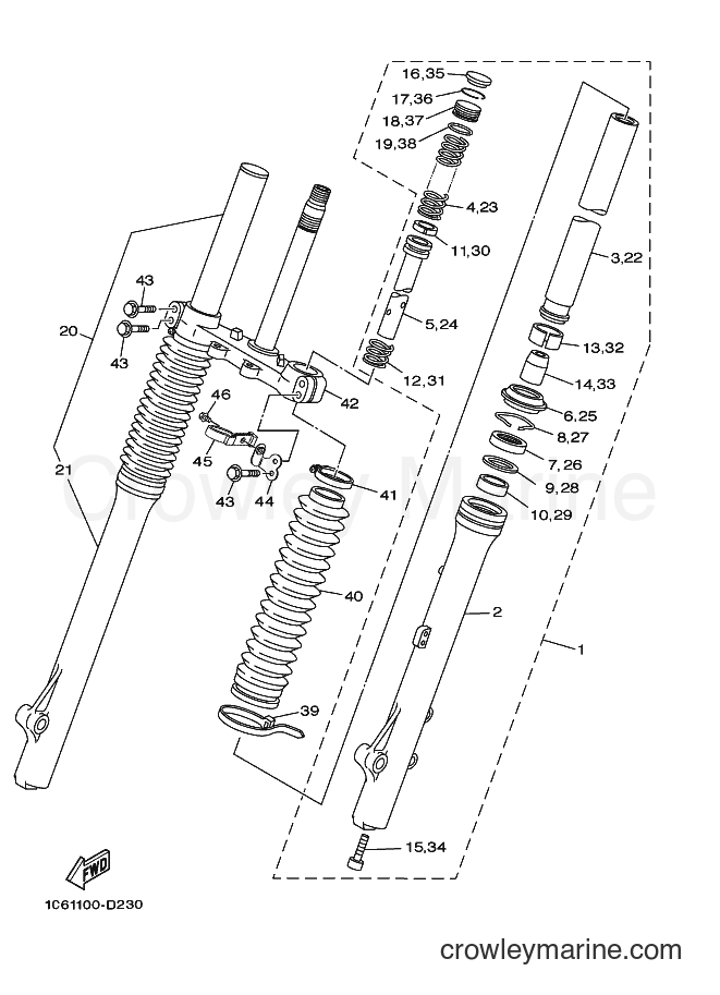 2005 Dirt Bike TT-R230 - TT-R230 (1C63) [010] - FRONT FORK