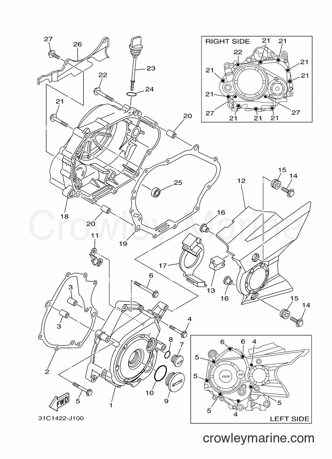 2012 Scooter T115SEC - T115SEC (31C8) [010] - CRANKCASE COVER 1