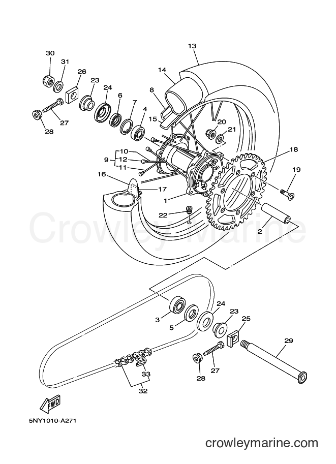 Yamaha Motors YZ125 (1C33) [010] - REAR WHEEL