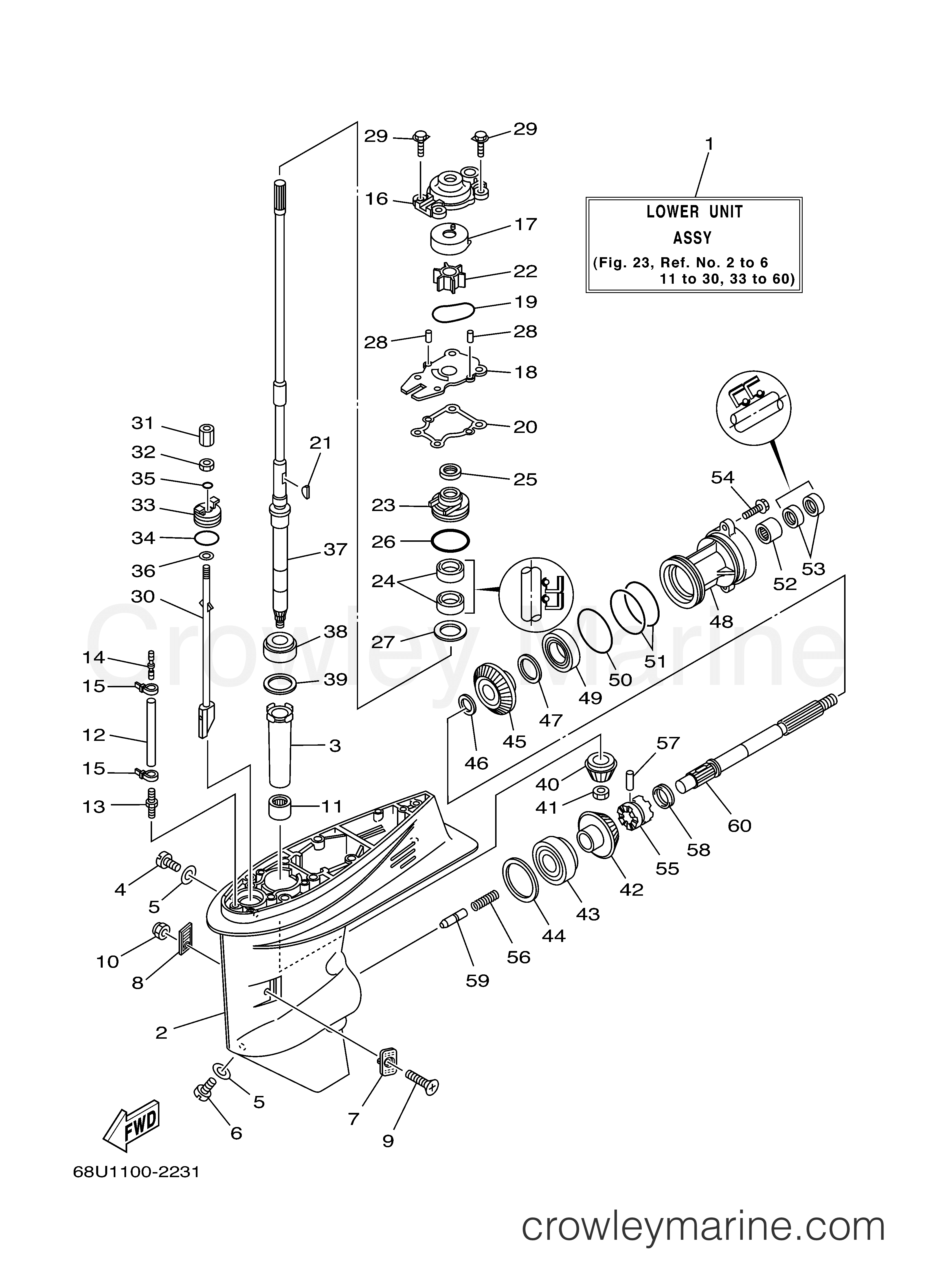 Yamaha Motors T25TLRB - LOWER CASING DRIVE 1