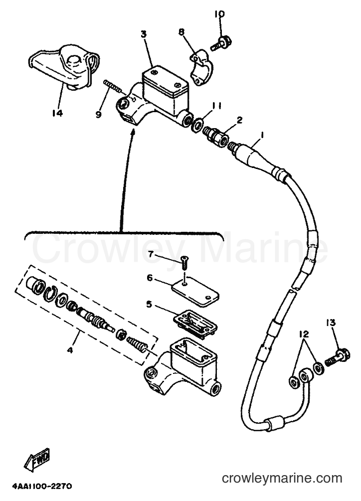 1992 Dirt Bike WR500Z - WR500Z (4AA1) [999] - FRONT MASTER CYLINDER