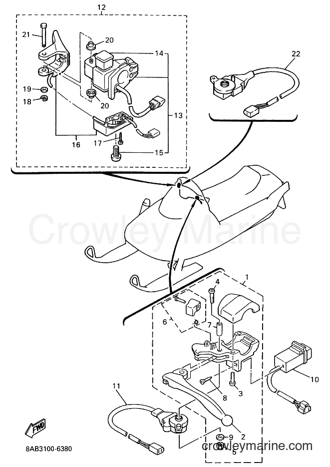 Yamaha Motors VX600 (8CA3) [020] - HANDLE SWITCH & LEVER