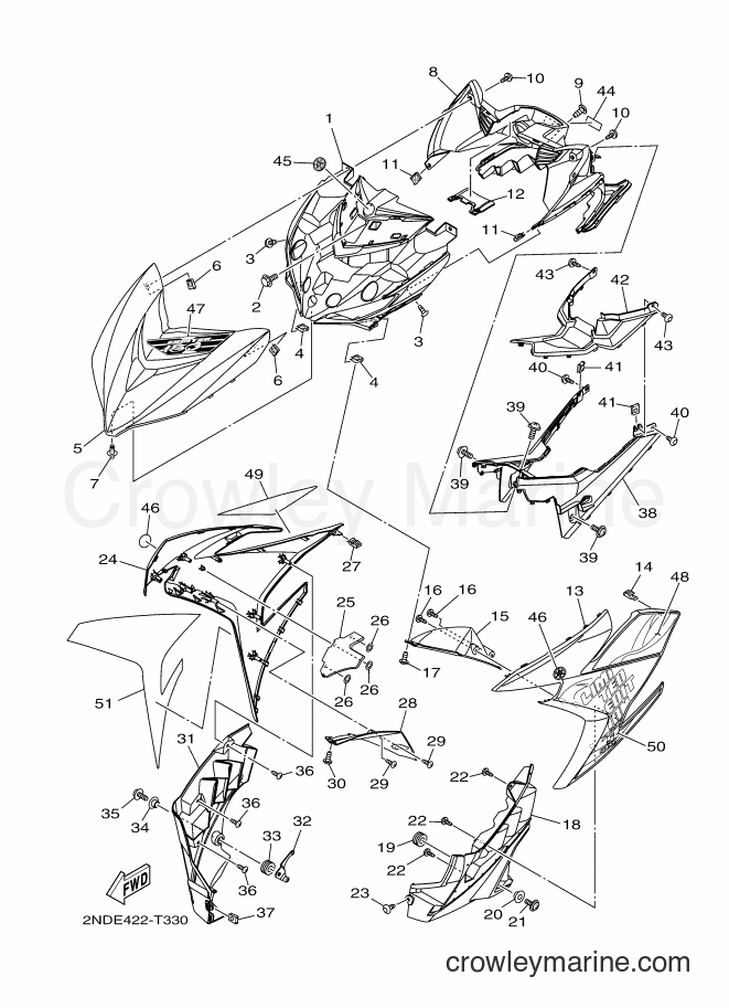 Yamaha Motors T150 (2NDE) [010] - LEG SHIELD