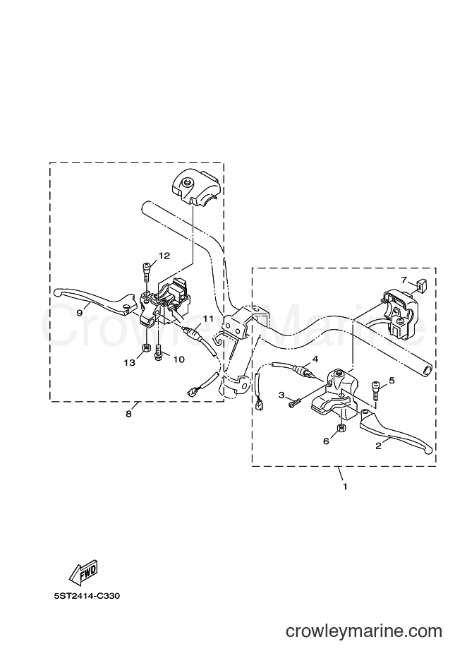 Yamaha Motors XC50 (1TSA) [010] - HANDLE SWITCH & LEVER