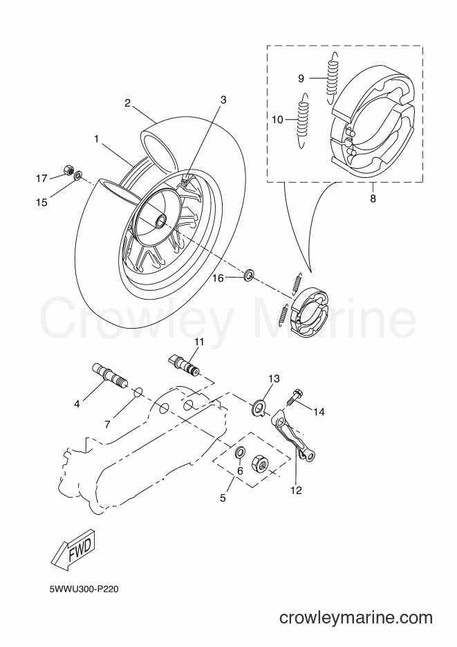 2016 Scooter CW50N - CW50N (2B7P) [030] - REAR WHEEL