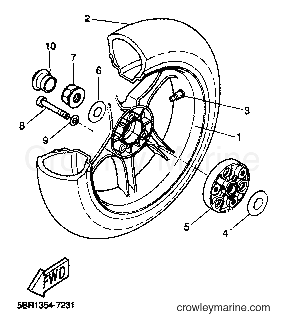 2001 Scooter YQ50 - YQ50 (5PU1) [020] - REAR WHEEL
