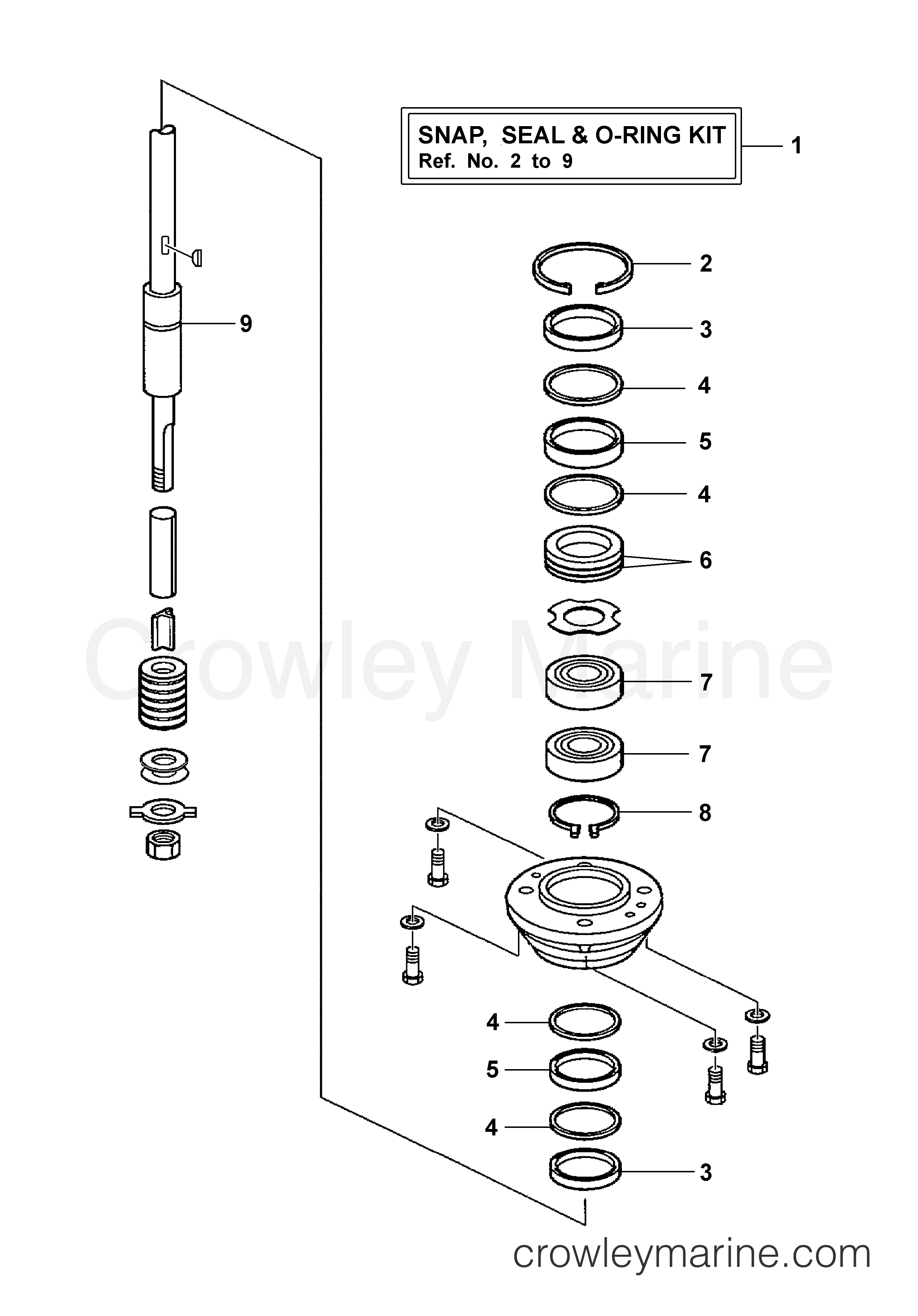 REPAIR KIT F115 2002 Yamaha Outboard 115hp F115TJRAPUMP Crowley Marine
