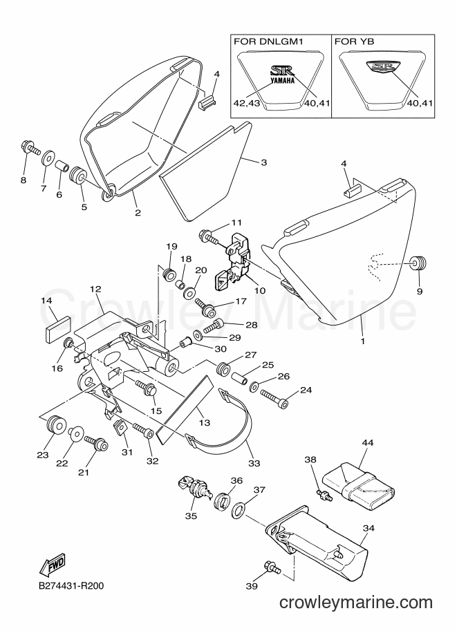 2016 Street Bike SR400 - SR400 (B274) [010] - SIDE COVER