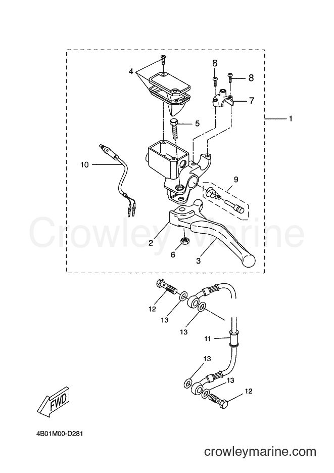 2007 Scooter YQ50L - YQ50L (4B04) [010] - REAR MASTER CYLINDER