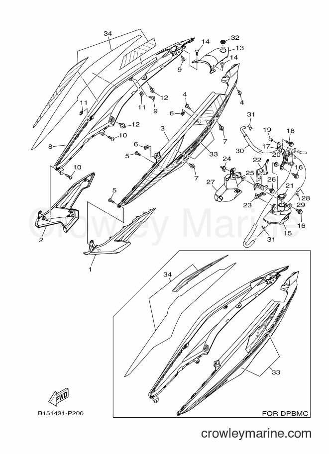 Yamaha Motors T150 (B151) [010] - SIDE COVER