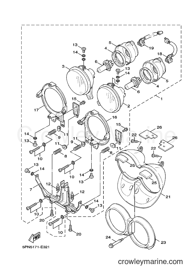 2008 Scooter YW50 - YW50 (5PN6) [010] - HEADLIGHT