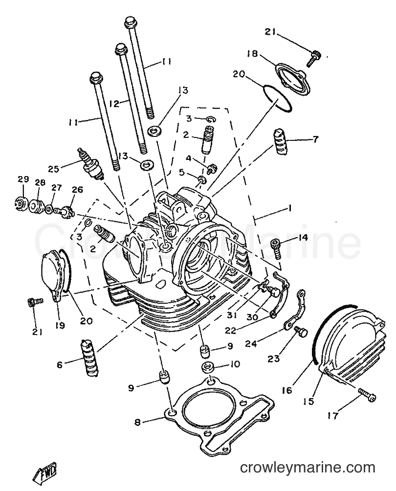 Yamaha Motors SR250 (21L2) [999] - CYLINDER HEAD