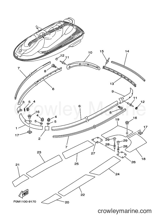 Yamaha Motors JET FOR XL700 (67EF) [010] - GUNWALE & MAT