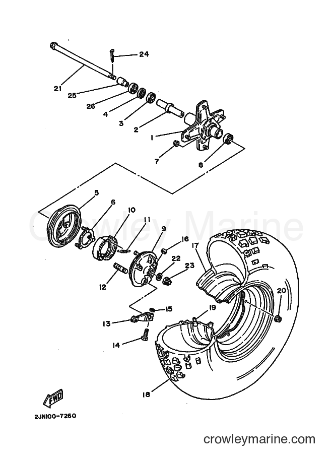 1988 Dirt Bike BW350 - BW350 (2JN0) [010] - FRONT WHEEL