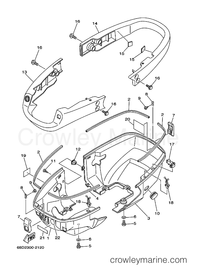 Yamaha Motors F4A (68D2) [030] - BOTTOM COWLING