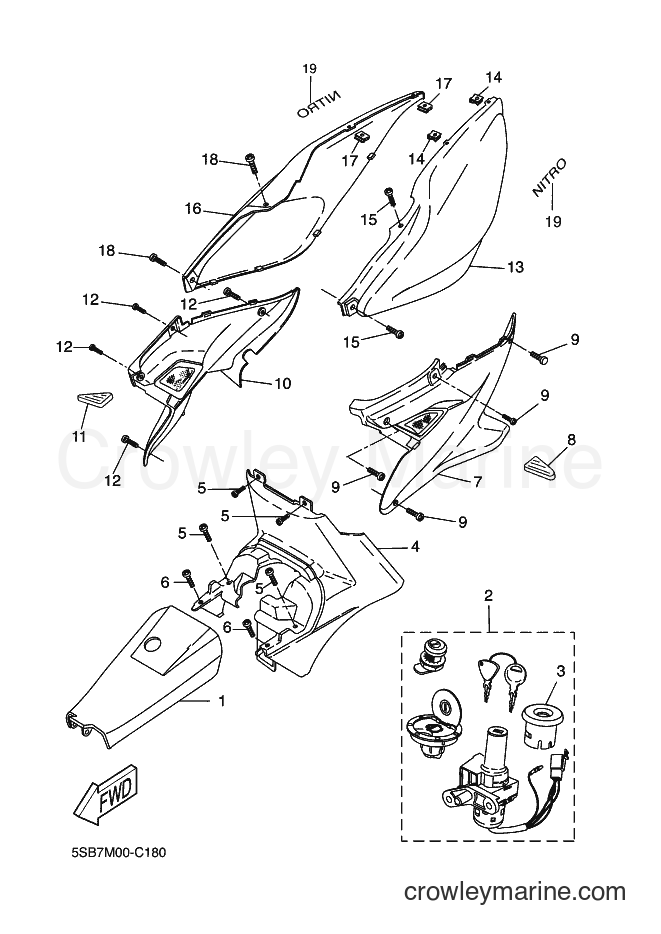 2004 Scooter YQ50 - YQ50 (5SBB) [010] - SIDE COVER