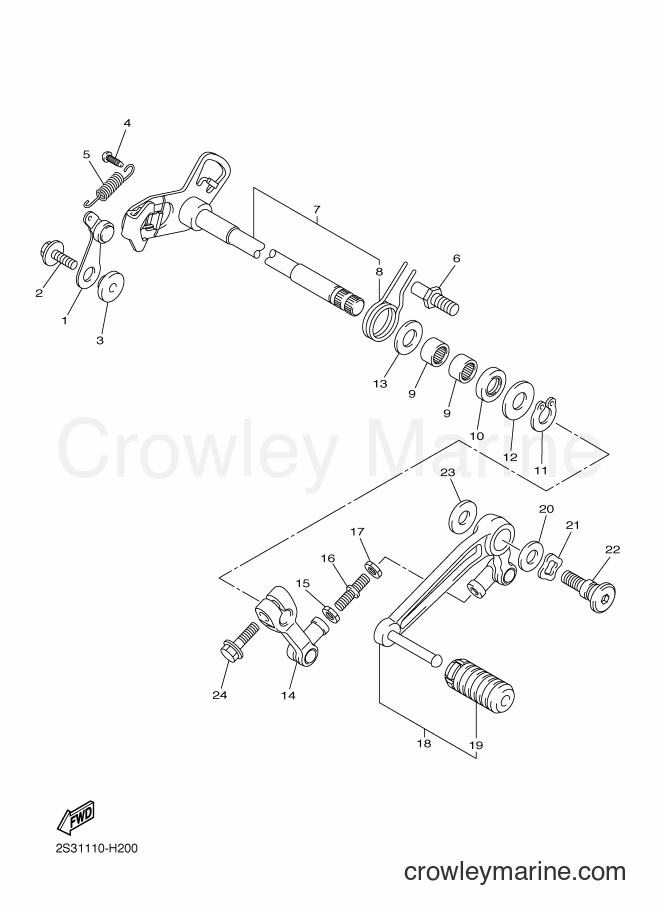 Yamaha Motors VMX17 (2CEX) [010] - SHIFT SHAFT