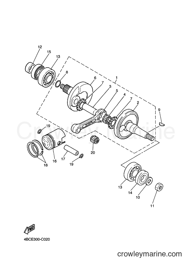 2004 Dirt Bike PW80 - PW80 (4BCE) [080] - CRANKSHAFT & PISTON